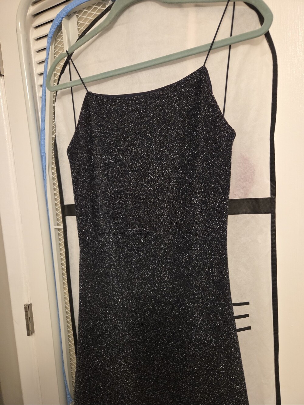 Vintage Sparkly Mini Dress - Navy Blue